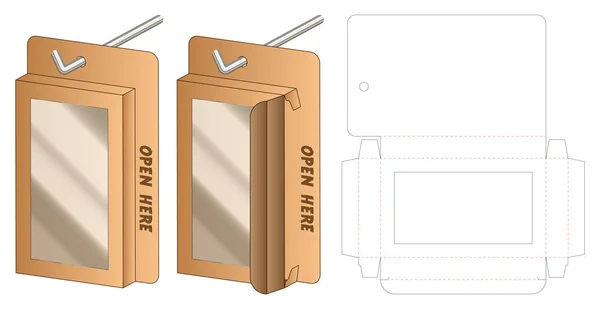 Caixa Embalagem Die Cut Template Design Mock — Vetor de Stock