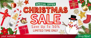 Merry Chrismast sale with Object Top View poster clipart