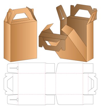 Kutu ambalajı ölü şablon tasarımı. 3d maketi