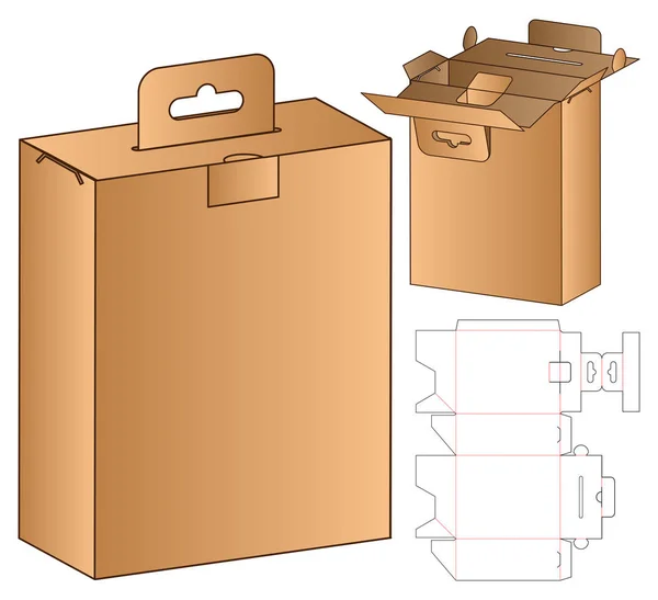 Caja Embalaje Morir Corte Plantilla Diseño Maqueta — Vector de stock