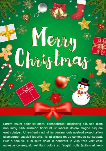 Merry Christmas sale with Object Top View poster — 图库矢量图片#