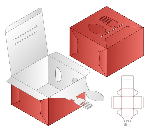 Caixa Embalagem Die Cut Template Design Mock —  Vetores de Stock