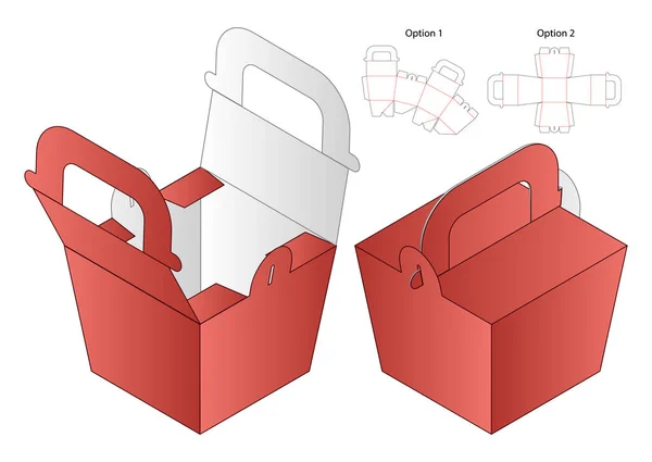 Caja Embalaje Morir Corte Plantilla Diseño Maqueta — Vector de stock