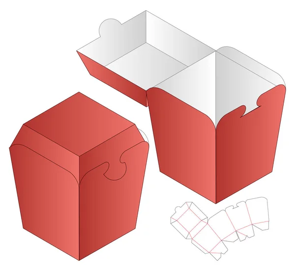 Caixa Embalagem Die Cut Template Design Mock — Vetor de Stock