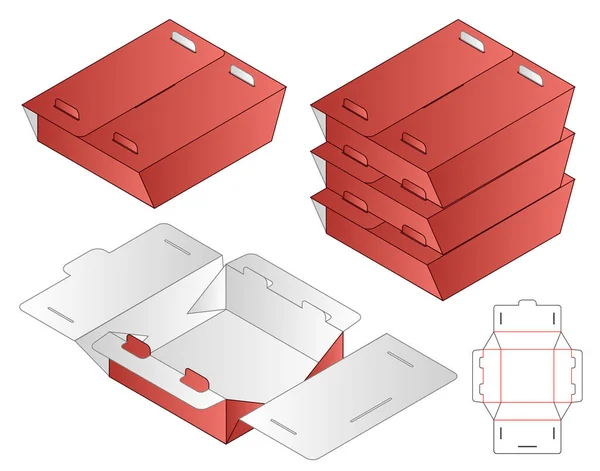 Caja Embalaje Morir Corte Plantilla Diseño Maqueta — Vector de stock