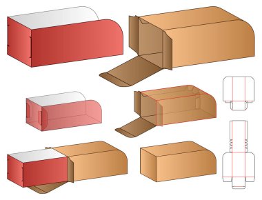 Kutu ambalajı ölü şablon tasarımı. 3d maketi