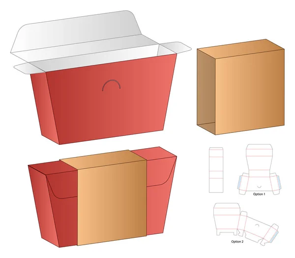 箱体包装模切模板设计 3D模拟模型 — 图库矢量图片