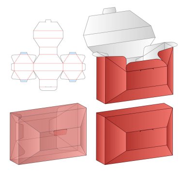 Kutu ambalajı ölü şablon tasarımı. 3d maketi