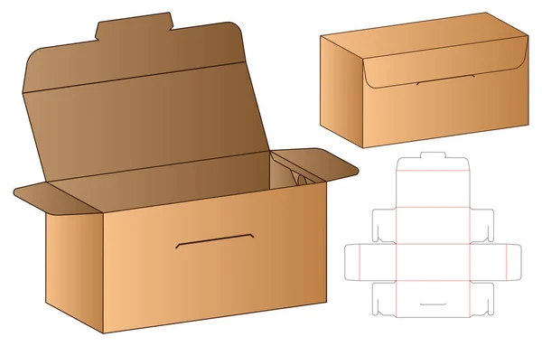 Caja Embalaje Morir Corte Plantilla Diseño Maqueta — Vector de stock