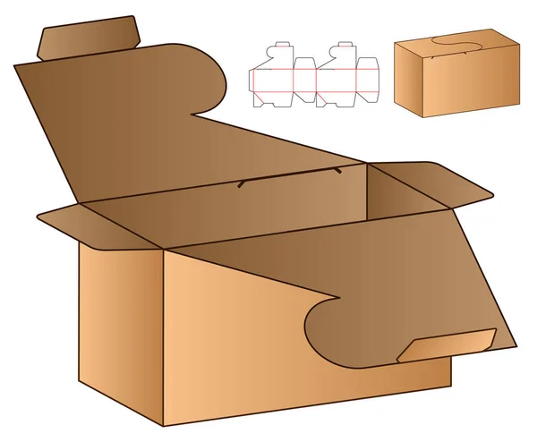 Caja Embalaje Morir Corte Plantilla Diseño Maqueta — Archivo Imágenes Vectoriales