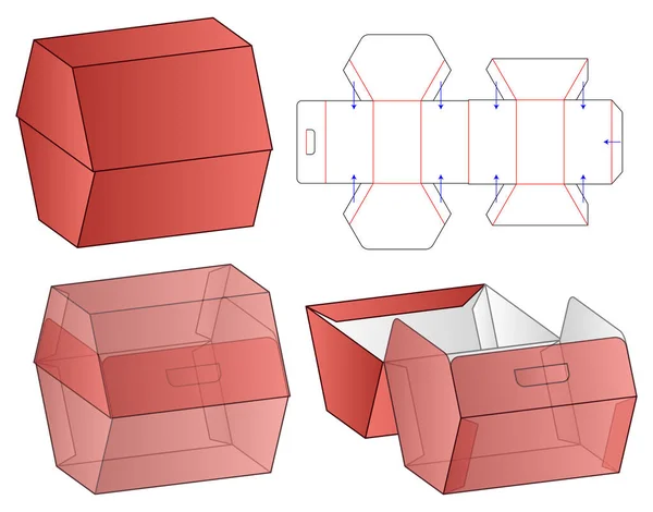 Caja Embalaje Morir Corte Plantilla Diseño Maqueta — Vector de stock