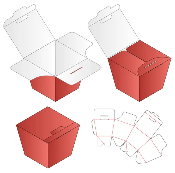 Box Packaging Die Cut Template Design Mock — Stock Vector