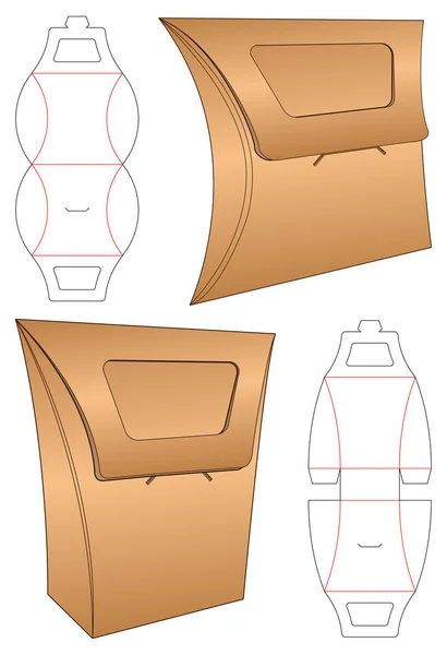 Caja Embalaje Morir Corte Plantilla Diseño Maqueta — Vector de stock