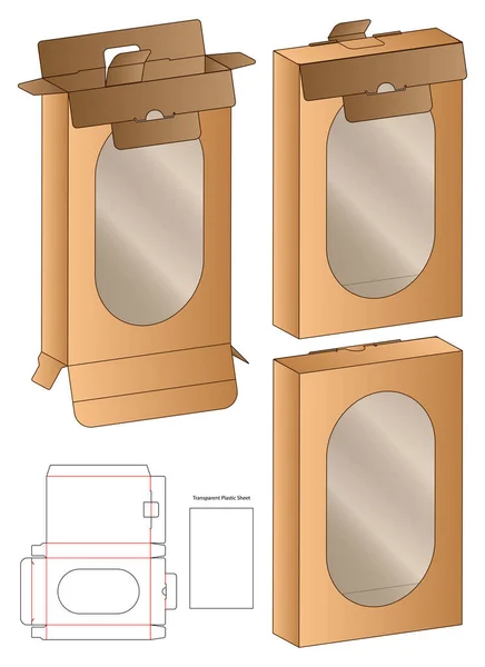 Scatola Imballaggio Die Design Modello Tagliato Modello — Vettoriale Stock