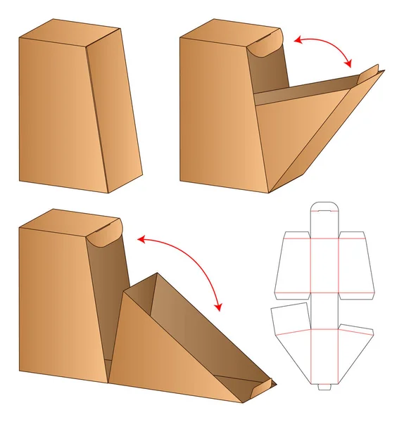 Caixa Embalagem Die Cut Template Design Mock —  Vetores de Stock