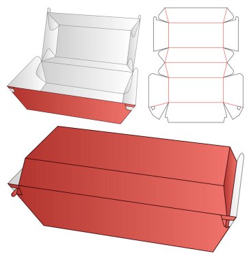 Kutu ambalajı ölü şablon tasarımı. 3d maketi