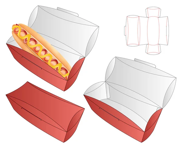 Schachtelverpackung Gestanzte Vorlage Design Attrappe — Stockvektor