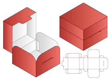 Kutu ambalajı ölü şablon tasarımı. 3d maketi