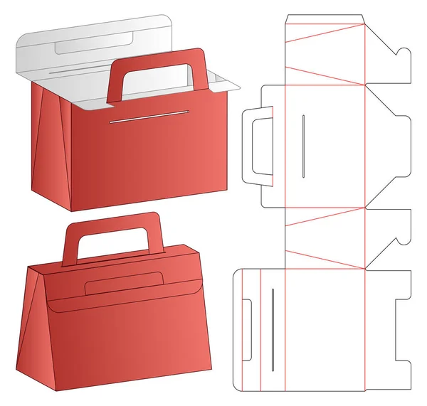 Caja Embalaje Morir Corte Plantilla Diseño Maqueta — Archivo Imágenes Vectoriales