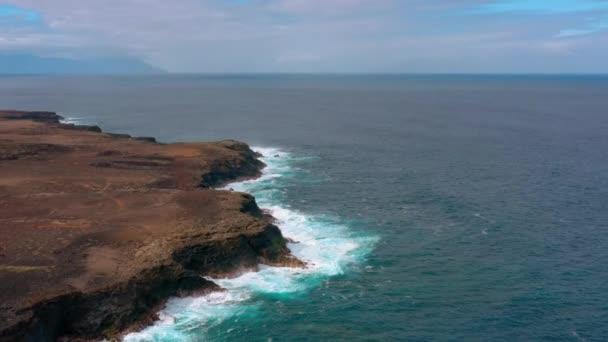 Légi Felvétel Atlanti Óceán Partvonala Tenerife — Stock videók