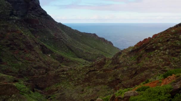 Letecký Pohled Venkově Anaga Národního Parku Tenerife — Stock video