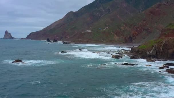 Вид Воздуха Побережье Атлантического Океана Таганане Тенерифе — стоковое видео