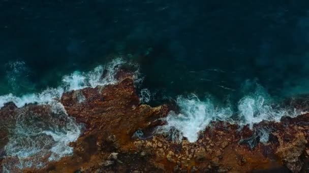 テネリフェ島の Taganana には大西洋の海岸線の空中写真 — ストック動画