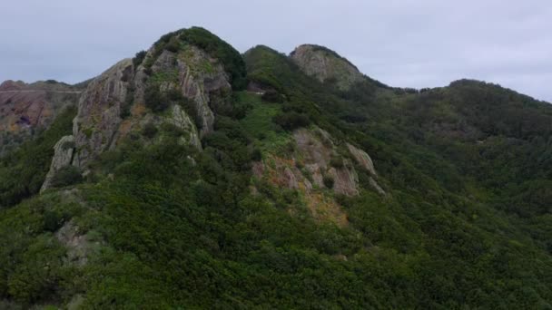 Luchtfoto Van Landelijke Anaga Nationaal Park Tenerife — Stockvideo