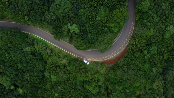 Vue Aérienne Route Montagne Dans Parc National Rural Anaga Sur — Video