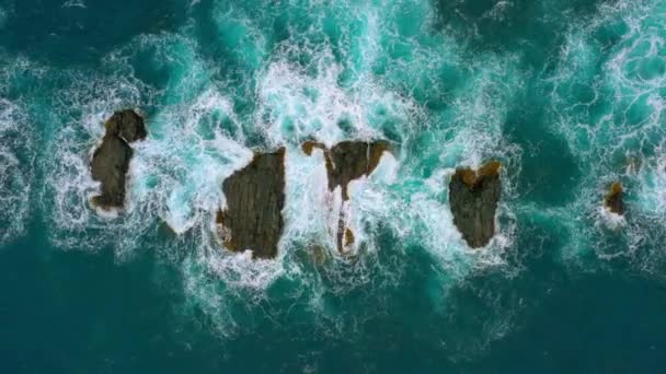 Aerial View Atlantic Ocean Coastline Taganana Tenerife — Stock Video