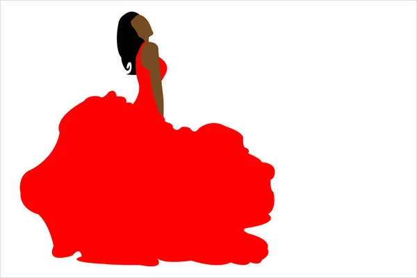 Vrouw Rode Jurk Mode Geïsoleerd Witte Achtergrond — Stockfoto