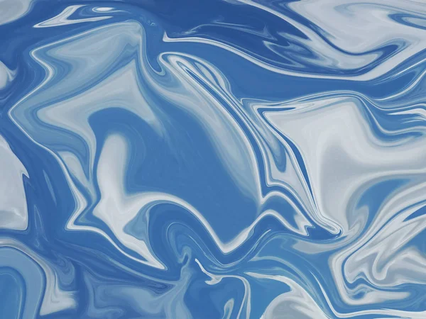Moldura Completa Mármore Líquido Azul Branco Tom Fundo Textura — Fotografia de Stock