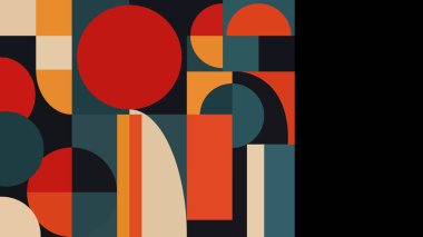 Kalın Şekiller ve Modern Tasarım ile Renkli Soyut Geometrik Desen