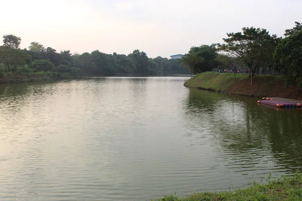 Lago Artificial Para Manter Água Jacarta Lake Para Evitar Inundações — Fotografia de Stock