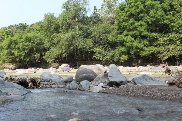 Grandes Pierres Dans Rivière Java Ouest Indonésie — Photo