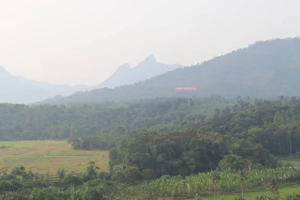 Het Uitzicht Vanaf Top Van Bergen West Java — Stockfoto