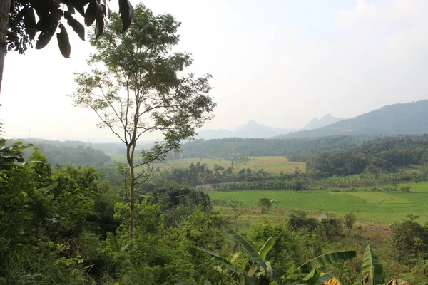 Vista Topo Das Montanhas Java Ocidental — Fotografia de Stock