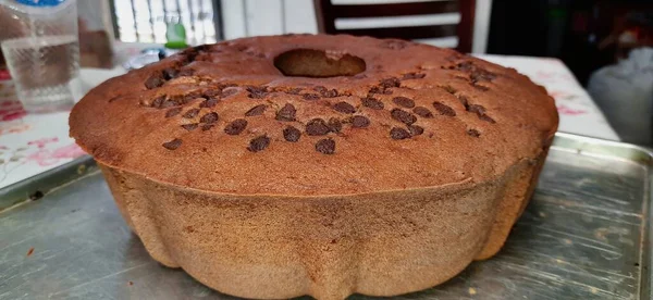 Kue Coklat Chiffon Kue Kopi Chiffon Atau Kue Yang Sangat — Stok Foto