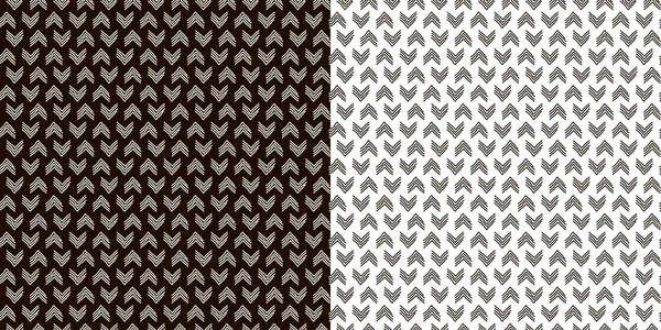 シームレスな充填 手描きのパターン ドドル 黒と白のパターン 包装や織物のためのパターンのための要約ハーリンボーンパターン — ストックベクタ