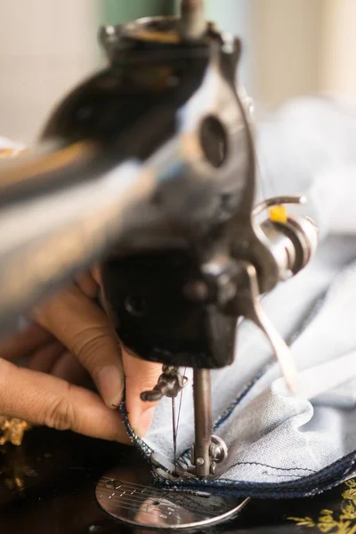 Класичний Ретро Стиль Ручної Швейної Машини Готовий Швейних Робіт — стокове фото