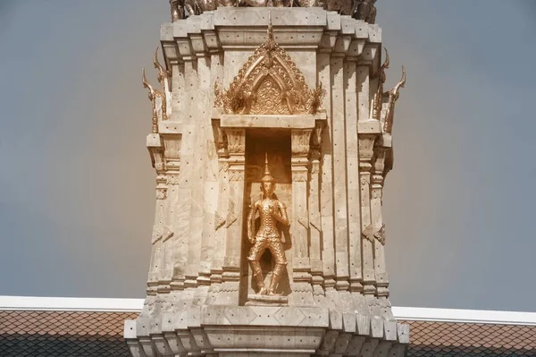 Umění Budov Mnoho Ozdobných Chedis Chrámu Wat Pho Bangkoku Během — Stock fotografie