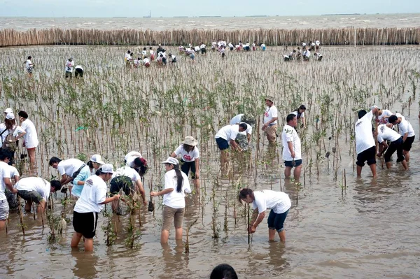 Samut Prakan Thaiföld 2012 Július Thai Azonosítatlan Önkéntes Minden Része — Stock Fotó