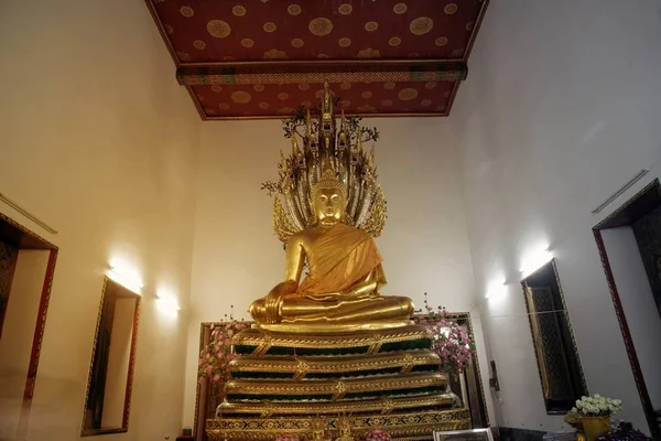 Antieke Gouden Vergadering Boeddha Kerk Van Wat Pho Één Van — Stockfoto