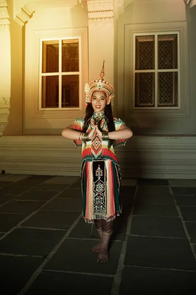 Thai Pretty Woman Classical Thai Tune Monohra Type Dance Drama — Stock Photo, Image