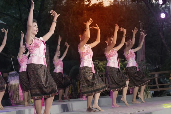 Bangkok Thailand January 2019 Dançarina Não Identificada Uma Dança Tailandesa — Fotografia de Stock