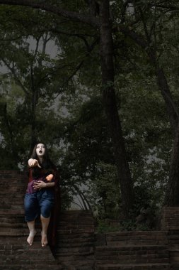 Tarih görünür geleneksel kostüm Antik Tay hayalet. Tay geleneksel stil elbise teklik, tipik Tay elbise giyen kadın, Hayalet, Cadılar Bayramı kadın ve şeytan kadın kavramı. 