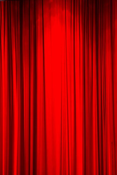 Red Curtain Background Backdrop Copy Space Folds Creases — Stock Photo, Image