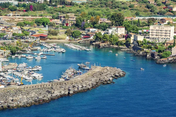 Catania Sicilia Ognina Marina Vista Aérea —  Fotos de Stock