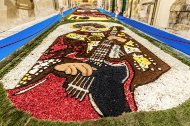 Noto, Sicilya/İtalya - 20 Mayıs 2019: Noto Çiçek Festivali