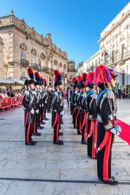 Syracuse Sicilya/ İtalya -05 Haziran 2019: Carabinieri Geçit Töreni 
